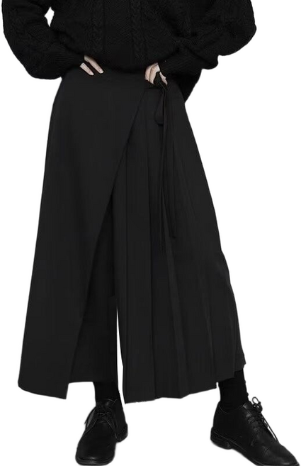 남성 세미 와이드 팬츠 주름 7부 검도 바지