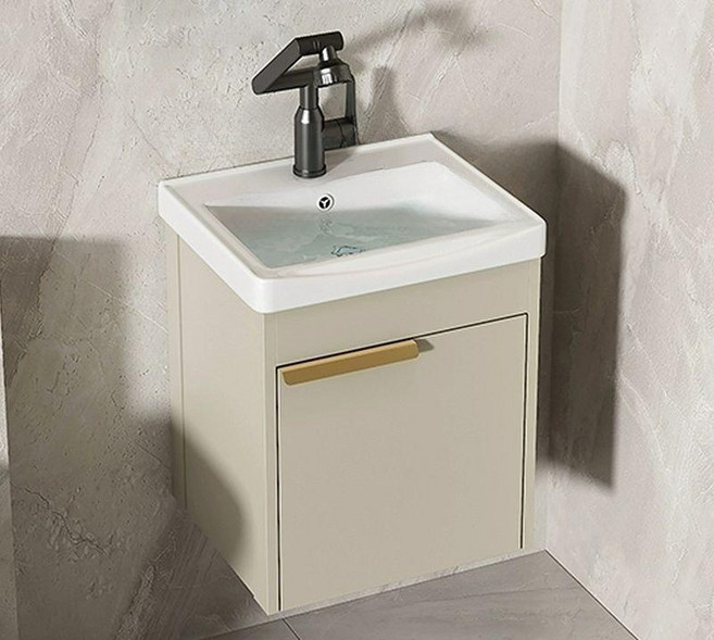 벽걸이 세면대 소형 언더카운터 욕실 세면기 수납장 하부 화장실, 43x35cm (수도꼭지 포함)