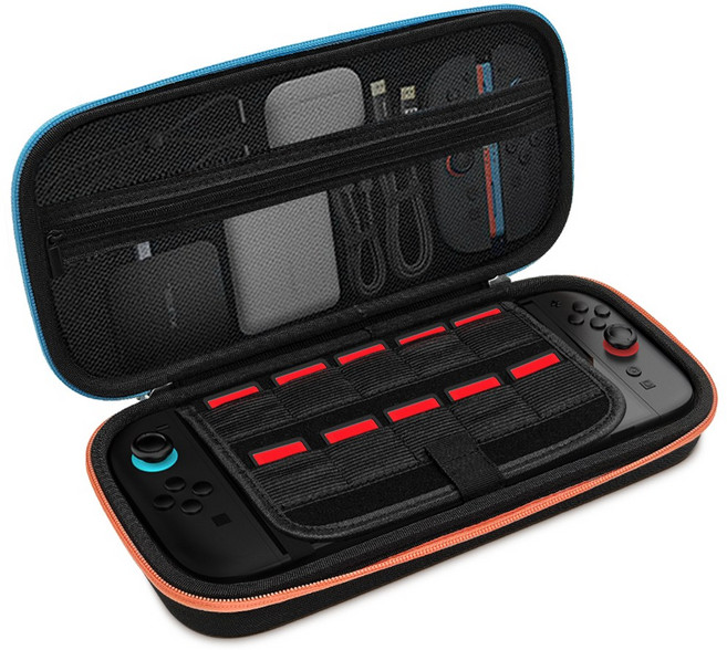 PERFFIER 닌텐도 스위치2 올인원 파우치 휴대용 충격 흡수 케이스, 1개, 블랙, S300