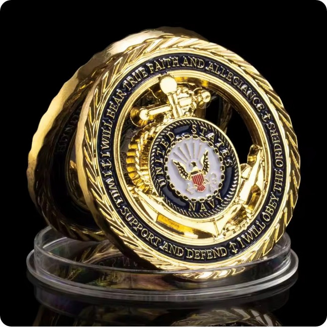 미국 해군 챌린지 동전 USN 기념주화 골드