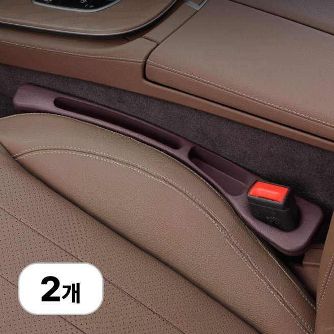 로멀리 차량용 틈새막이 쿠션 사이드 포켓, 블랙, 2개