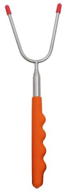 실리콘 손잡이가 있는 스테인리스 마시멜로 로스트 개폐식 포크 세트 핫도그 바베큐 피크닉 캠핑용 꼬치, 02 WHITE, 1개