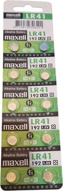 maxell LR41 鈕扣電池 1.5V 鹼性電池 計算器 手錶 玩具 電池, 1個, 1個裝