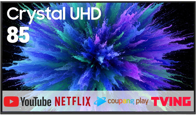 삼성전자 85인치(214CM) CryStal 슬림베젤 4K UHD 스마트 TV OTT 어플 USB 미러링 지원 85TU690T, 고객직접설치, 스탠드형