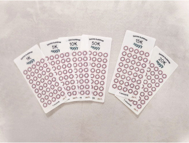 제이엔케이스토어 저축챌린지 현금바인더 보드판 네이처, 6매입