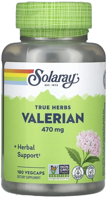 Solaray True Herbs 발레리안 470mg 베지 캡슐 180정, SolarayTrueHerbs발레리안470mg베지캡슐1, 1개 - 쿠팡