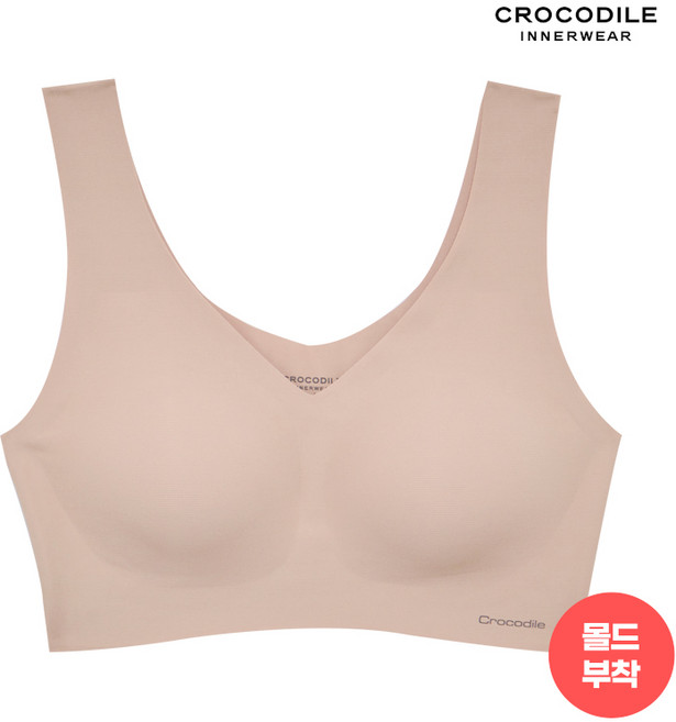 크로커다일 이너웨어 뉴 라이크라 쉘론 몰드부착 V넥 심리스브라 1종 CDWBR4M02B