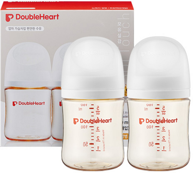 더블하트 모유실감 베이직 제뉴인화이트 160ml 트윈팩(젖꼭지미포함), 1박스, 제뉴인 화이트