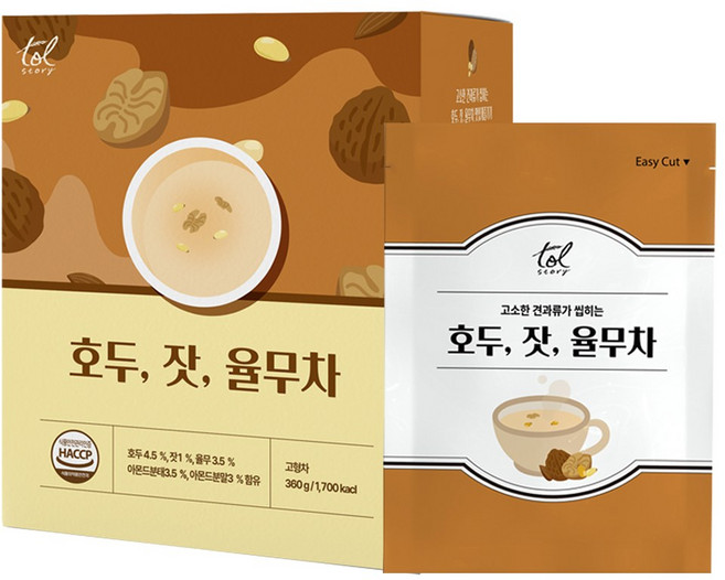 도울 지구대장 톨스토리 호두잣율무차, 2개, 10개입, 36g