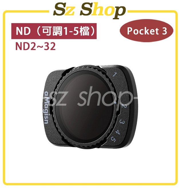 DJI OSMO POCKET 3/4 磁吸式濾鏡組 CPL ND16 ND64 ND256 ND1000, 1個, 可調 ND(1~5檔)濾鏡 2-32