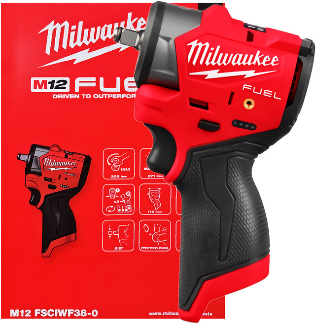 밀워키공식대리점 M12 FSCIWF38 12V FUEL 10mm 전동 콤팩트 임팩 렌치 충전 임팩트 경량 무선 드라이버 베어툴