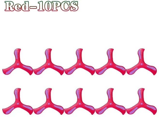 1 20PCS 애완 동물 및 14세 이상를위한 트라이 블레이드 부메랑 야외 장난감 안전 내구성 비행 디스크 가족, 08 Red 10PCS