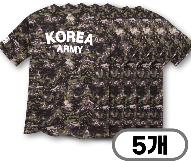 [5P] MACCI (마찌) ROKA 코리아 아미 기능성 반팔 로카 티셔츠 5종 세트 (정품)
