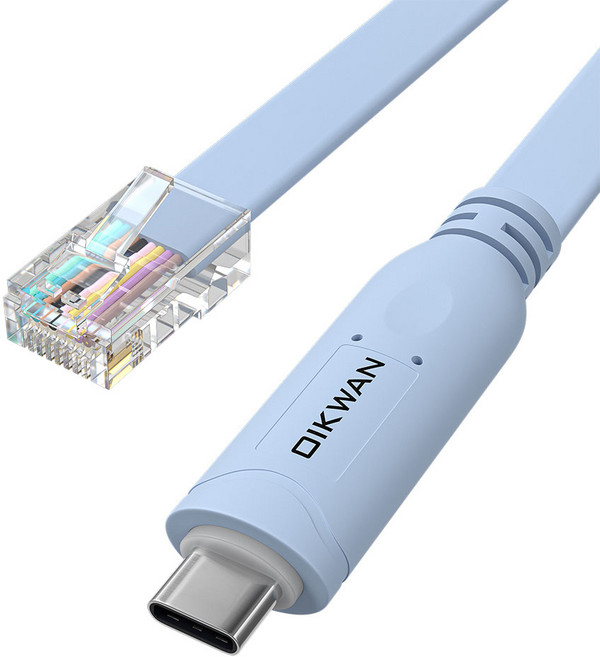 Type-C타입 TO RJ45 RS232 콘솔케이블/1.8M (FTDI정품 FT232RL+ZT213 칩 사용) (대량 주문제작 가능), 1.8m, 1개, 블루