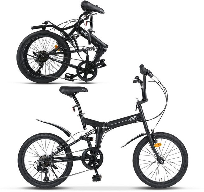 삼천리자전거 접이식 자전거 20솔리드RS, 블랙, 155cm, 1개