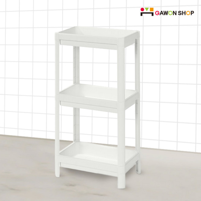 이케아 VESKEN 욕실3단선반/물빠짐구멍, 화이트, 1개