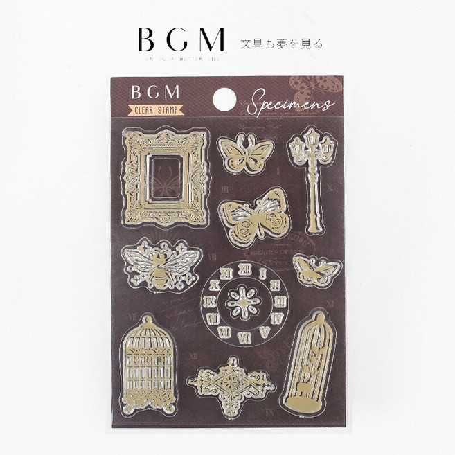 BGM 懷舊系列 透明水晶印章組 標本匣, 1個