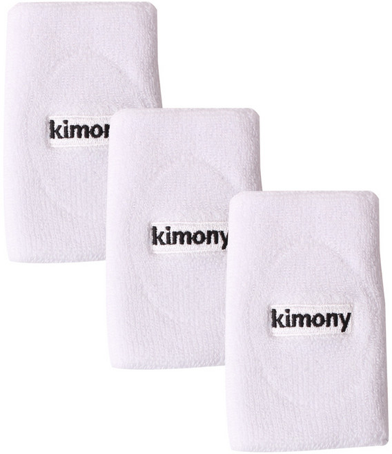 키모니 스포츠 밴드 30수 코튼 땀흡수 긴 손목아대, 화이트, 3개