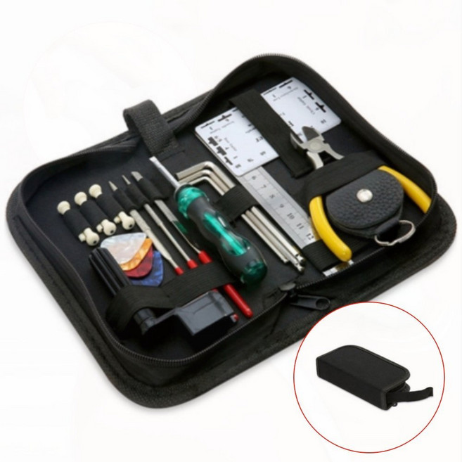 통기타 관리 기타 수리키트 셋업 공구 세트 파우치 포함, 1개