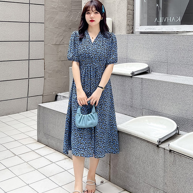 센스레이디 하객 오버핏 빅사이즈 롱 원피스