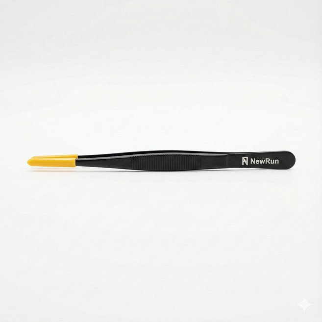 NRC 파충류핀셋 마우스롯방지 일자형 16cm, 1개, 블랙