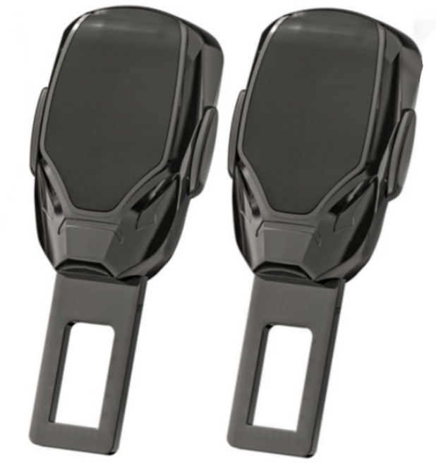 와이비비 안전벨트 연장 클립, 1세트, 아이언맨_블랙+블랙