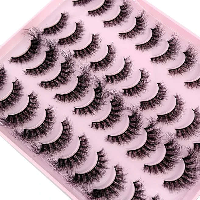 쿠쿠스토어 HBZGTLAD 20쌍 인조 천연 긴 속눈썹 가짜 짧은 메이크업 밍크, 02 20Pairs RW-04