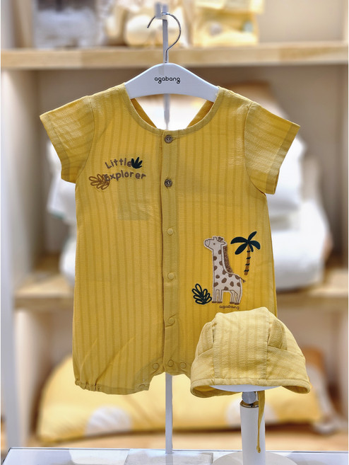 아가방 옐로우 라비기린반팔우주복(모자)01s327503 대전세이브존 아가방 선물포장 예쁘게 해드릴게요 배송메모 요청시