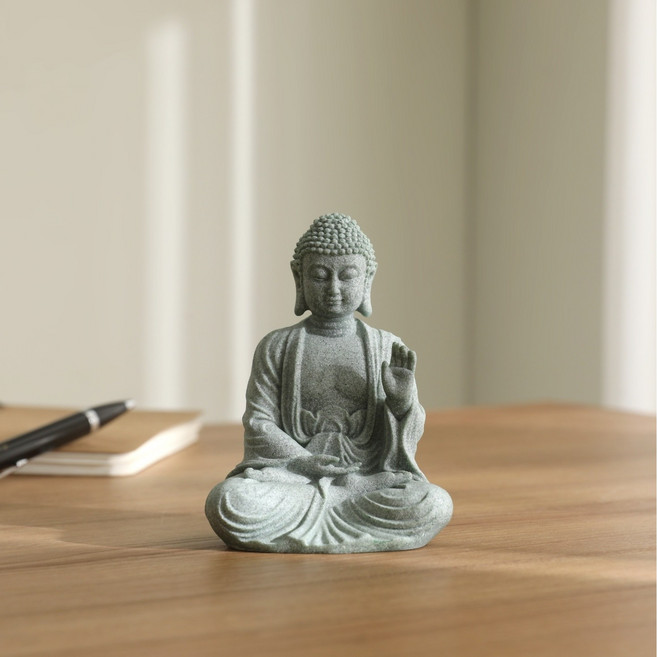 시민경제생활연구원(주) 미니 부처님 돌 부처 붓다 불상 불교 박람회 굿즈 석가모니 아미타불 석상 조각상 오브제, 1개, 단일 옵션