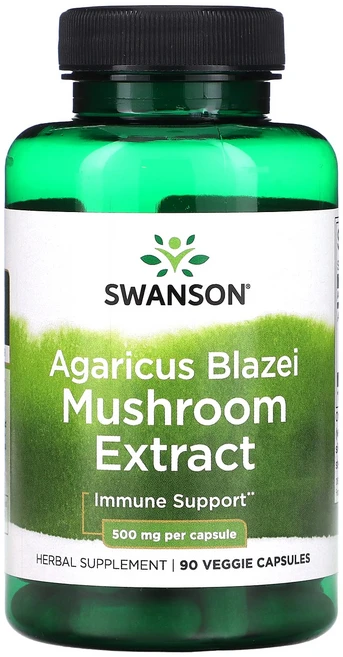 스완슨 아가리쿠스 Blazei 머쉬룸 익스트렉트 500mg 90 베지캡슐, 1병, 90정 - 쿠팡