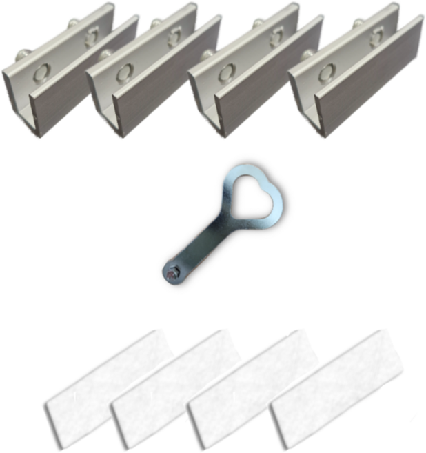 창문 샷시 잠금 방충망 고정 장치 슬림형 2구형, 4개