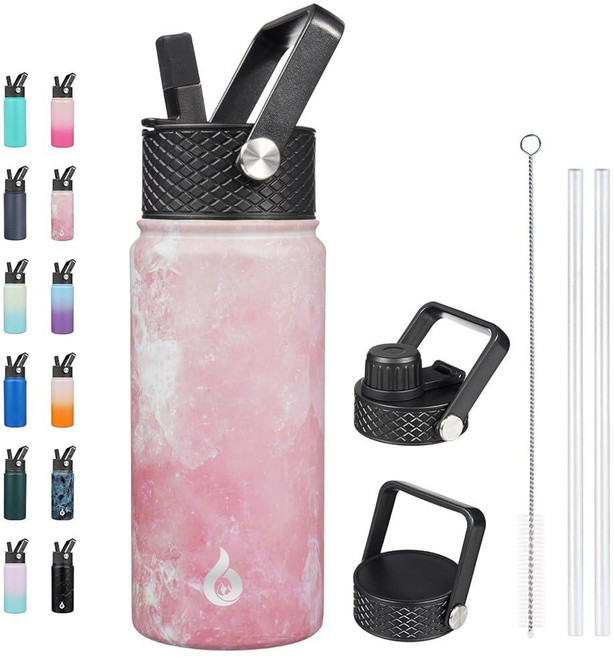 BJPKPK 6-in-1 풀 액세서리 스테인리스 워터보틀 1182ml 사쿠라, Blossom