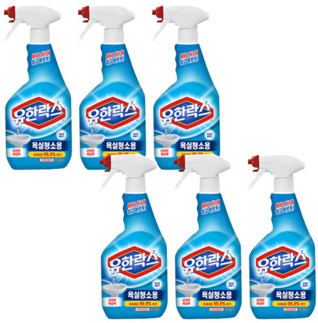 유한크로락스 유한락스 욕실청소용 욕실 청소 락스 소독, 6개, 500ml