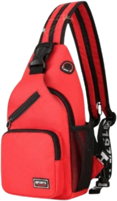 多功能運動胸包 大容量 超輕量, 1個, 三用胸背包, 紅色