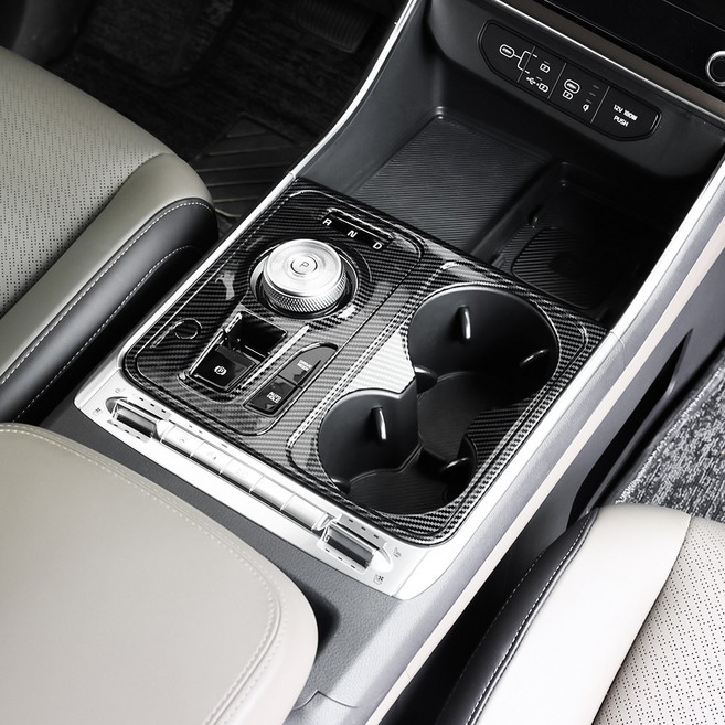 카벤더 2025 2026 카니발 기어패널 커버 카본 몰딩 튜닝 기스방지 용품, 기어패널커버 유광카본 1SET