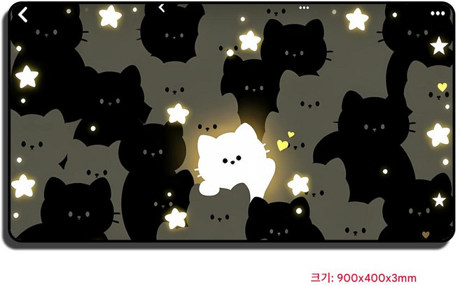 귀여워요 XXL 대형 마우스패드 900x400x3mm 고해상도 인쇄 미끄럼 방지, 01, 1개