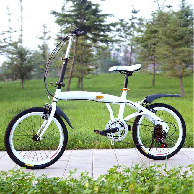 SPEED 摺疊腳踏車 變速 雙V剎, 白色, 1個, 20吋
