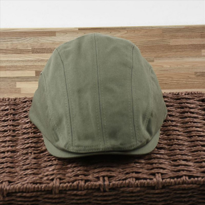 헌팅캡 사계절 남성모자 홑겹 면봉지 솔리드 광판모자