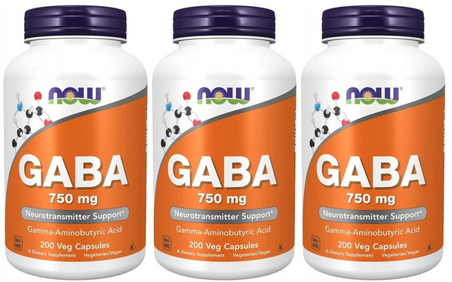 NOW GABA 750mg 200캡슐 X 3개, 200정