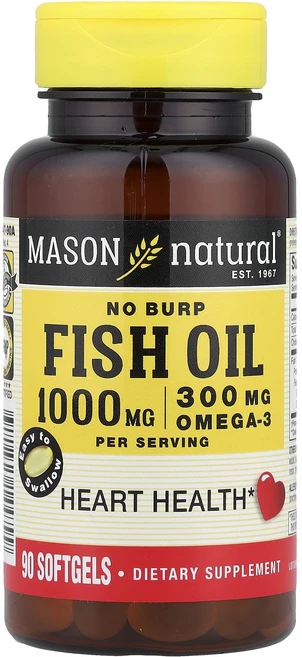프리미엄상품 Mason Natural 트림 없음 피쉬 오일 소프트젤 90정(소프트젤 1정당 500mg) 부모님챙기세요, MasonNatural트림없음피쉬오일소프트젤90정소프트, 1, 90정 - 쿠팡