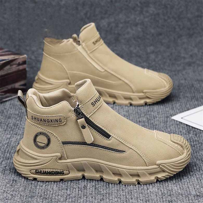 RUNYAYA 남자안전화 츄리닝 등산화 작업화 트레이닝화 3좋칼라 지퍼 초경량 신발