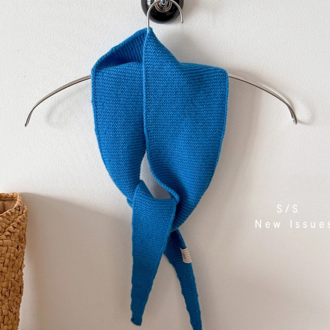 여성 겨울 니트 삼각스카프 레이어드 스카프 단색 머플러 양모 목도리 긴 스카프(접으면 크로와상 모양 같고 따뜻하면서도 귀엽습니다)