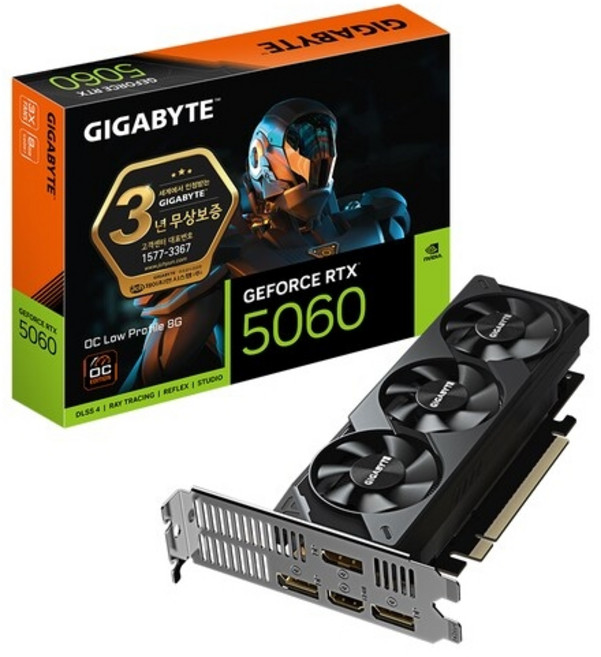 GIGABYTE 기가바이트 GIGABYTE 지포스 RTX 5060 UD2 OC D7 8GB Nano LP 제이씨현