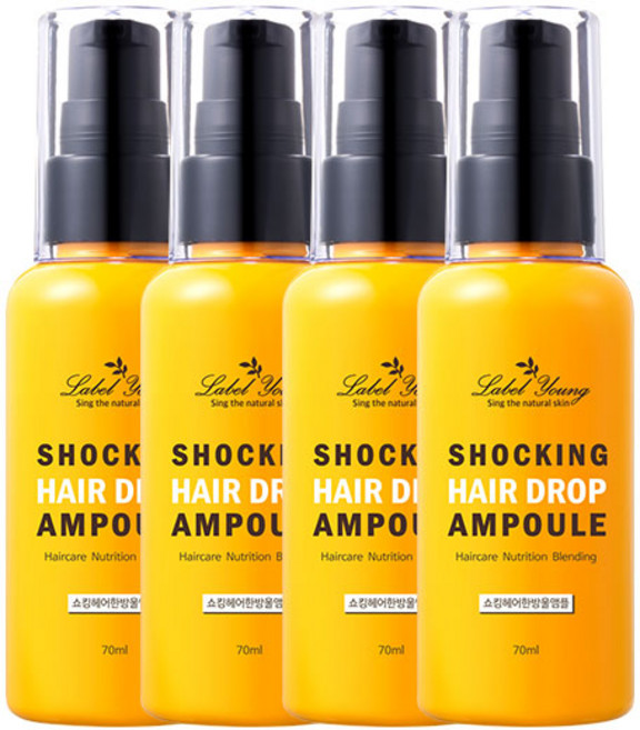 라벨영 쇼킹 헤어 한방울 앰플, 70ml, 4개