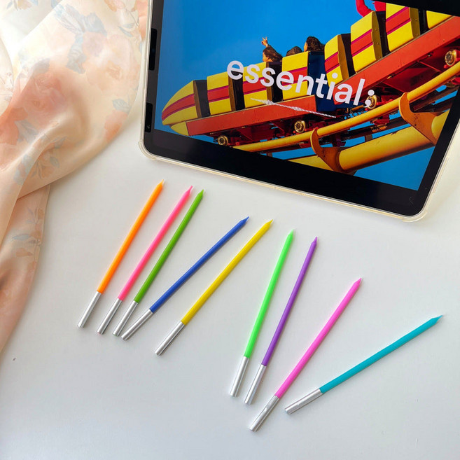 하피블리 길쭉 무지개초 9P 생일초 파티 케이크초, 1개, 길쭉무지개초9P