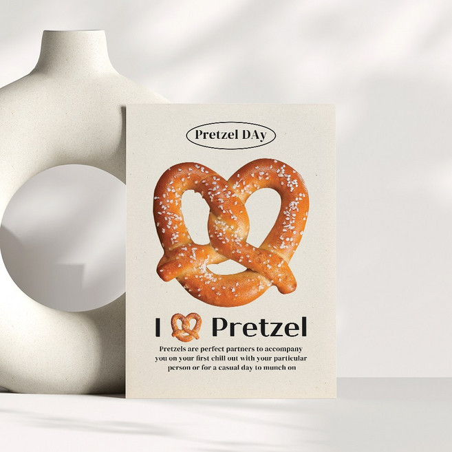 Sweet Dessert 홈카페 베이커리 카페 감성 인테리어 캔버스 포스터 - 11_러브 프레첼, A3 캔버스 포스터(297x420mm)