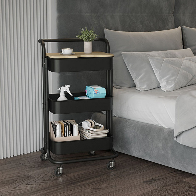 마켓비 CESNA 트롤리 카트 3단, 블랙