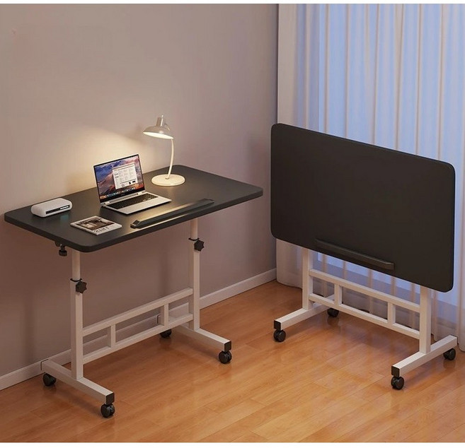 라온프리 각도조절 접이식 이동식 사이드테이블, 블랙