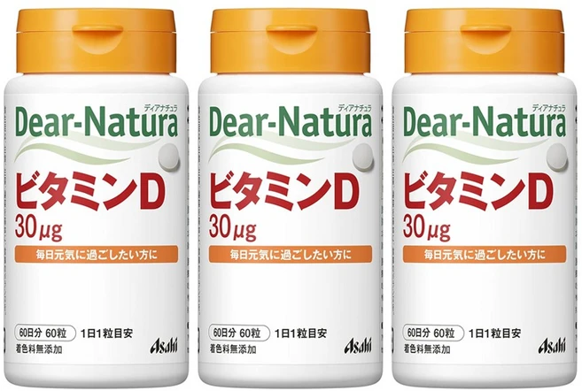 3개 세트 / 아사히 Dear Natura 비타민 D / 60일분 60정 / 일본 직구 - 쿠팡