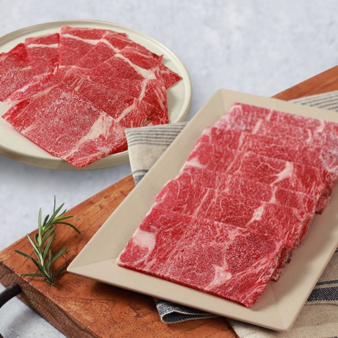 안심한우] 1등급 순삭구이 대패구이용 2팩 + 샤브샤브용 2팩, 상세 설명 참조, 300g